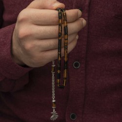 Gümüş Semazen Püskül Ateş Kehribar Kesme Tesbih Gümüş Semazen Püskül Ateş Kehribar Kesme Tesbih