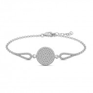 Gümüş Zirkon Taşlı Daire Bileklik Gümüş Zirkon Taşlı Daire Bileklik