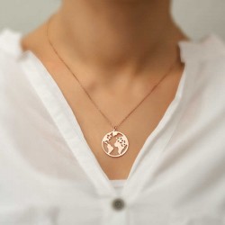 Gümüş Rose Dünya Kolye Gümüş Rose Dünya Kolye