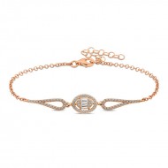 Gümüş Rose Oval Baget Bileklik Gümüş Rose Oval Baget Bileklik
