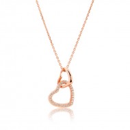 Gümüş Rose İki Kalp Bayan Kolye Gümüş Rose İki Kalp Bayan Kolye