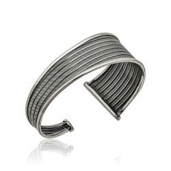 Gümüş Eskitme Desenli Bayan Bilezik Gümüş Eskitme Desenli Bayan Bilezik