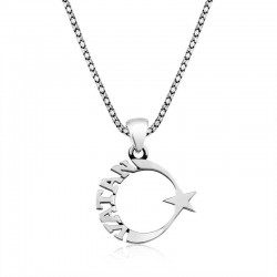 Gümüş Vatan Yazılı Ay Yıldız Erkek Kolye Gümüş Vatan Yazılı Ay Yıldız Erkek Kolye