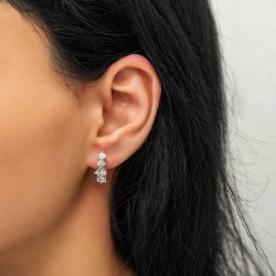 Gümüş 5 Taş Küpe Gümüş 5 Taş Küpe