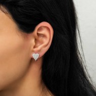 Gümüş Kalp Küpe Gümüş Kalp Küpe