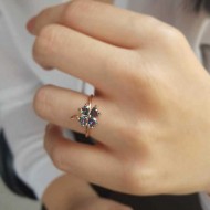 Gümüş Rose Mistik Topaz Yonca Bayan Yüzük Gümüş Rose Mistik Topaz Yonca Bayan Yüzük