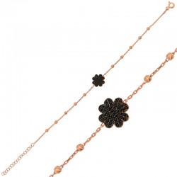 Gümüş Rose Kalpli Yonca Bayan Bileklik Gümüş Rose Kalpli Yonca Bayan Bileklik