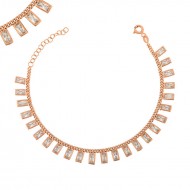 Gümüş Rose Baget Taşlı Bayan Bileklik Gümüş Rose Baget Taşlı Bayan Bileklik