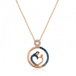 Gümüş Rose Kalp Anne Ve Bebek Bayan Kolye Gümüş Rose Kalp Anne Ve Bebek Bayan Kolye