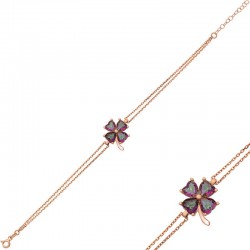 Gümüş Rose Mistik Topaz Yonca Bayan Bileklik Gümüş Rose Mistik Topaz Yonca Bayan Bileklik