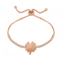 Gümüş Rose Yonca Asansör Bileklik Gümüş Rose Yonca Asansör Bileklik