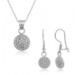 Gümüş Beyaz Yuvarlak Bayan Set Gümüş Beyaz Yuvarlak Bayan Set