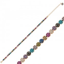 Gümüş Rose Mix Taşlı Suyolu Bayan Bileklik Gümüş Rose Mix Taşlı Suyolu Bayan Bileklik