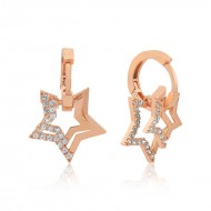 Gümüş Üç Boyutlu Yıldız Küpe Gümüş Üç Boyutlu Yıldız Küpe