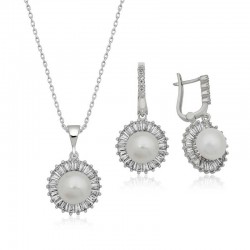 Gümüş İncili Bayan Set Gümüş İncili Bayan Set