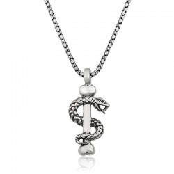 Gümüş Yılan Erkek Kolye Gümüş Yılan Erkek Kolye