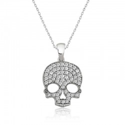 Gümüş Kuru Kafa Bayan Kolye Gümüş Kuru Kafa Bayan Kolye