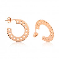 Gümüş Yuvarlak Desenli Halka Bayan Küpe Gümüş Yuvarlak Desenli Halka Bayan Küpe