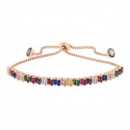 Gümüş Rose Mix Baget Taşlı Asansör Bileklik Gümüş Rose Mix Baget Taşlı Asansör Bileklik