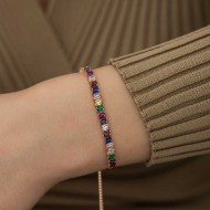 Gümüş Rose Mix Baget Taşlı Asansör Bileklik Gümüş Rose Mix Baget Taşlı Asansör Bileklik