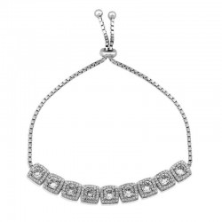 Gümüş Kare Baget Taşlı Asansörlü Bileklik Gümüş Kare Baget Taşlı Asansörlü Bileklik