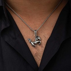 Gümüş Şahlanmış At Kolye Gümüş Şahlanmış At Kolye