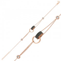 Gümüş Rose İç İçe Geçmiş Halka Bileklik Gümüş Rose İç İçe Geçmiş Halka Bileklik