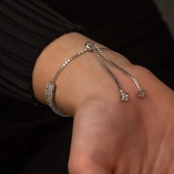 Gümüş Baget Taşlı Asansör Bileklik Gümüş Baget Taşlı Asansör Bileklik