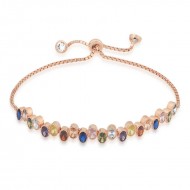 Gümüş Rose Renkli Taşlı Asansör Bayan Bileklik Gümüş Rose Renkli Taşlı Asansör Bayan Bileklik