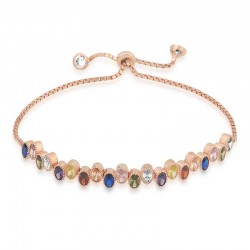 Gümüş Rose Renkli Taşlı Asansör Bayan Bileklik Gümüş Rose Renkli Taşlı Asansör Bayan Bileklik