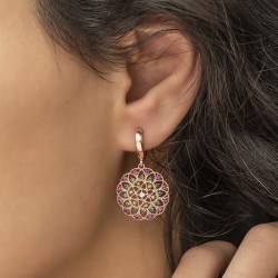 Gümüş Geometrik Desenli Bayan Küpe Gümüş Geometrik Desenli Bayan Küpe