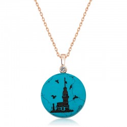 ​Gümüş Kız Kulesi Manzaralı Bayan Kolye