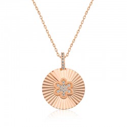 Gümüş Rose Fırfırlı Çiçek Bayan Kolye Gümüş Rose Fırfırlı Çiçek Bayan Kolye