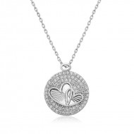 Gümüş Zirkon Taşlı İki Kalp Bayan Kolye Gümüş Zirkon Taşlı İki Kalp Bayan Kolye