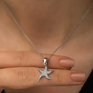 Gümüş Deniz Yıldızı Bayan Kolye Gümüş Deniz Yıldızı Bayan Kolye