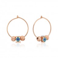 Gümüş Dore ve Charmlı Bayan Halka Küpe Gümüş Dore ve Charmlı Bayan Halka Küpe