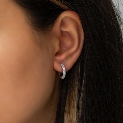 Gümüş Beyaz Halka Bayan Küpe Gümüş Beyaz Halka Bayan Küpe