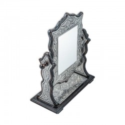 Gümüş Çiçek Desenli Kare Çift Taraflı Ayna Gümüş Çiçek Desenli Kare Çift Taraflı Ayna