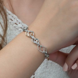 Gümüş İki Renk Hallow Bileklik Gümüş İki Renk Hallow Bileklik