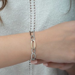 Gümüş İki Renk Kadın Bileklik Gümüş İki Renk Kadın Bileklik