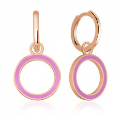 Gümüş Fosforlu Lila Oval Küpe Gümüş Fosforlu Lila Oval Küpe