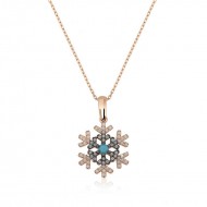 Gümüş Rose Kar Tanesi Bayan Kolye Gümüş Rose Kar Tanesi Bayan Kolye