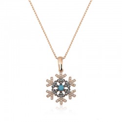 Gümüş Rose Kar Tanesi Bayan Kolye
