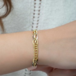 Gümüş İki Renk Hallow Zincir Bileklik Gümüş İki Renk Hallow Zincir Bileklik