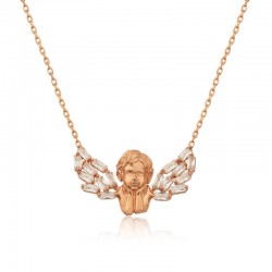 Gümüş Rose Kanatlı Melek Kolye Gümüş Rose Kanatlı Melek Kolye