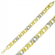 Gümüş İki Renkli Zincir Bileklik Gümüş İki Renkli Zincir Bileklik