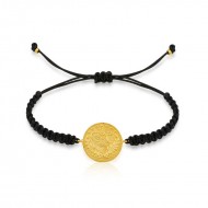 Gümüş Reşat Detaylı Makrome İpli Bileklik Gümüş Reşat Detaylı Makrome İpli Bileklik