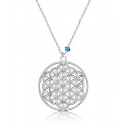 Gümüş Nazar Gözlü Yaşam Çiçeği Kolye Gümüş Nazar Gözlü Yaşam Çiçeği Kolye