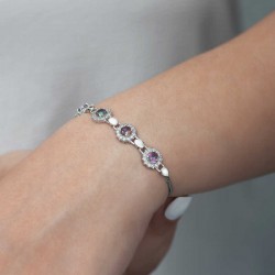 Gümüş Mistik Topaz Taşlı Bileklik Gümüş Mistik Topaz Taşlı Bileklik