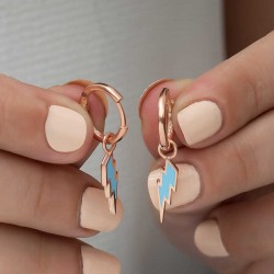 Gümüş Fosforlu Mavi Şimşek Küpe Gümüş Fosforlu Mavi Şimşek Küpe